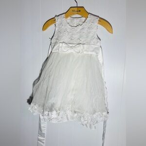 Flower girl White Lace  Dress